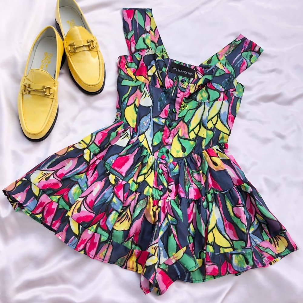 Vanessa Mooney THE ELISABETH ROMPER DRESS - PINK CALLA LILY Small NWT